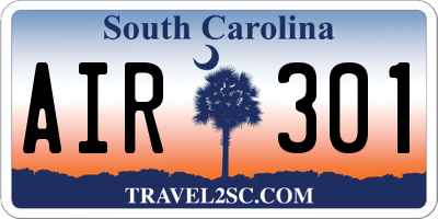 SC license plate AIR301