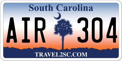 SC license plate AIR304