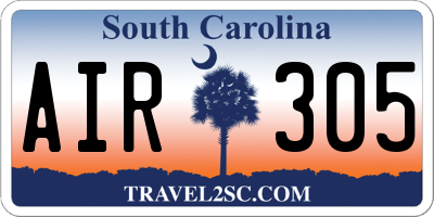SC license plate AIR305