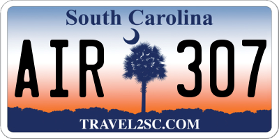 SC license plate AIR307