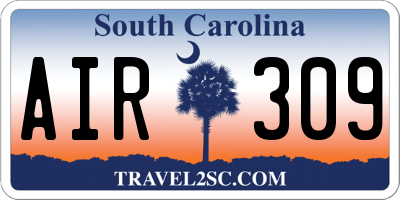 SC license plate AIR309