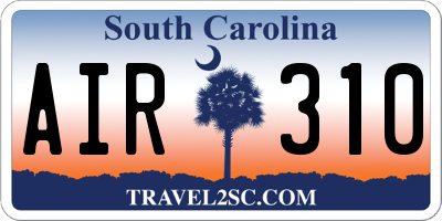 SC license plate AIR310