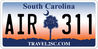 SC license plate AIR311