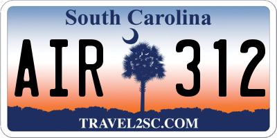 SC license plate AIR312