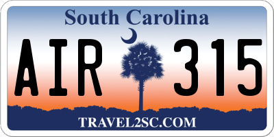 SC license plate AIR315