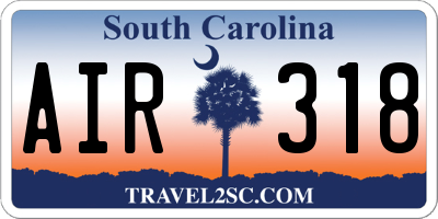 SC license plate AIR318