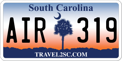 SC license plate AIR319