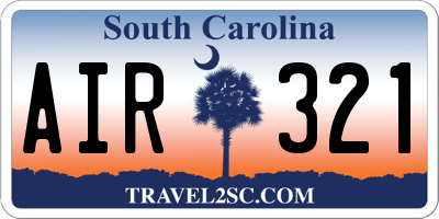SC license plate AIR321
