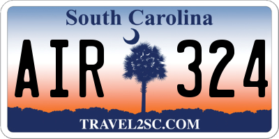 SC license plate AIR324