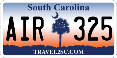SC license plate AIR325