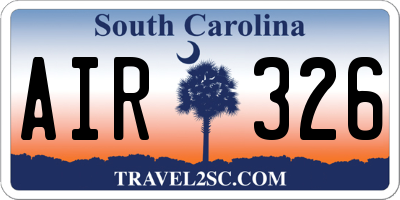SC license plate AIR326