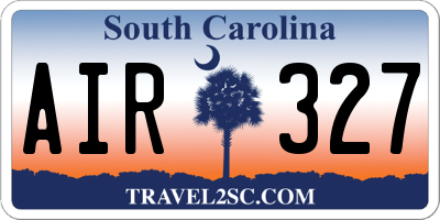 SC license plate AIR327