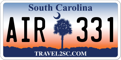 SC license plate AIR331