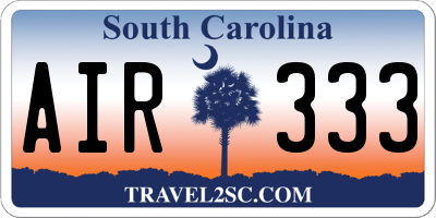 SC license plate AIR333