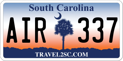 SC license plate AIR337