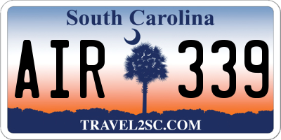 SC license plate AIR339