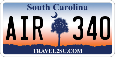 SC license plate AIR340