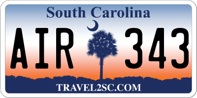 SC license plate AIR343