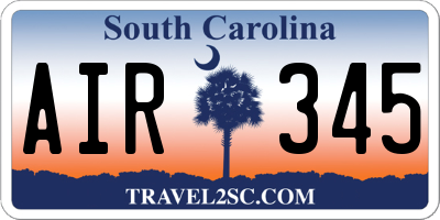 SC license plate AIR345
