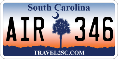 SC license plate AIR346