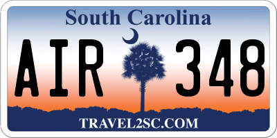 SC license plate AIR348