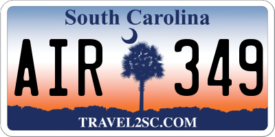 SC license plate AIR349