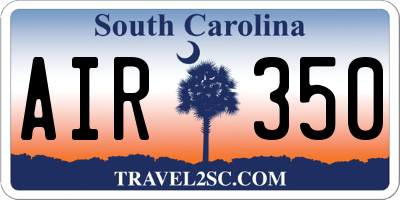 SC license plate AIR350