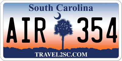 SC license plate AIR354