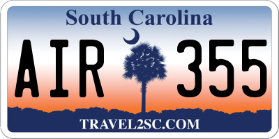 SC license plate AIR355