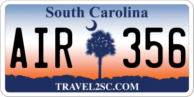 SC license plate AIR356