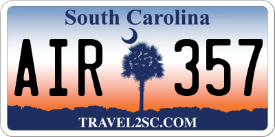 SC license plate AIR357
