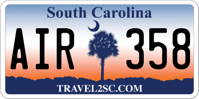 SC license plate AIR358