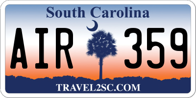 SC license plate AIR359