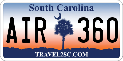 SC license plate AIR360