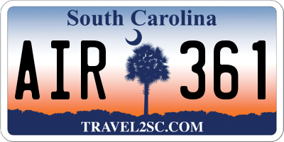 SC license plate AIR361