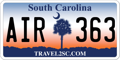 SC license plate AIR363
