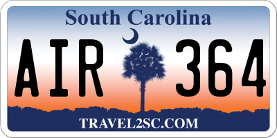 SC license plate AIR364