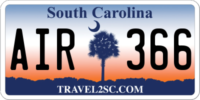 SC license plate AIR366
