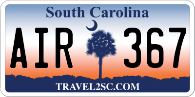 SC license plate AIR367