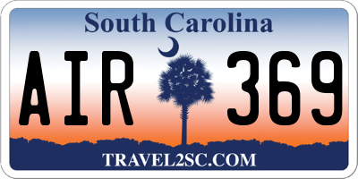 SC license plate AIR369