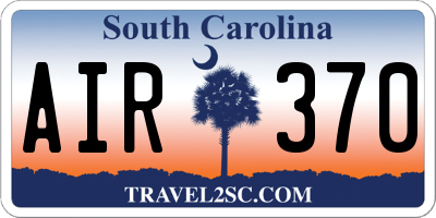 SC license plate AIR370