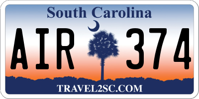 SC license plate AIR374