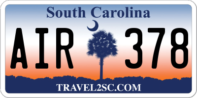 SC license plate AIR378