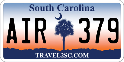 SC license plate AIR379