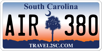 SC license plate AIR380