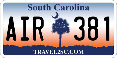 SC license plate AIR381
