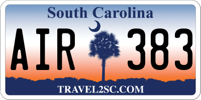 SC license plate AIR383