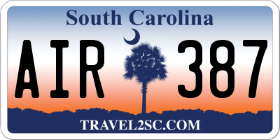 SC license plate AIR387
