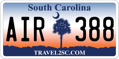 SC license plate AIR388