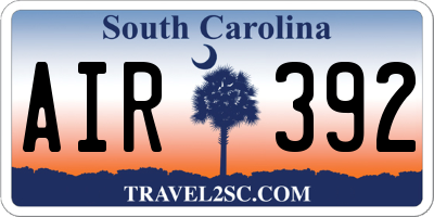 SC license plate AIR392